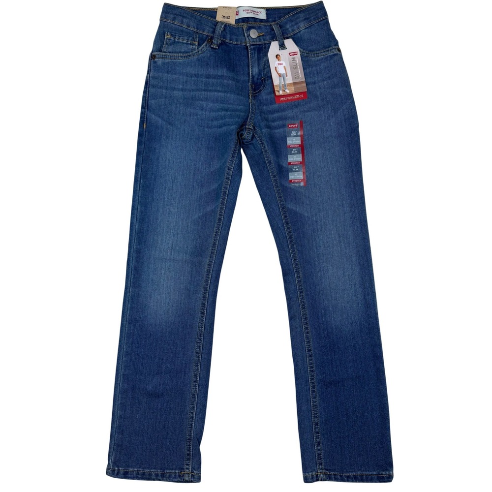 NEW Levis 511 Slim Performance Jeans Boys 10 Reg 25x25.5 Blue Moisture‎ Wicking